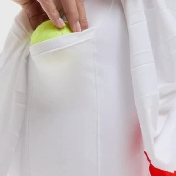 ATHLETA Match Point Pleated Colorblock Skort in White/Red Sz LARGE - Picture 8 of 8